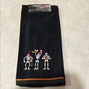 Halloween skeletons hand towel brand new